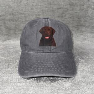 Aesthetic Chocolate Labrador Dad Hat | Faded Grey Washed Cotton Cap